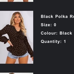Prettylittlething Black and white blouse